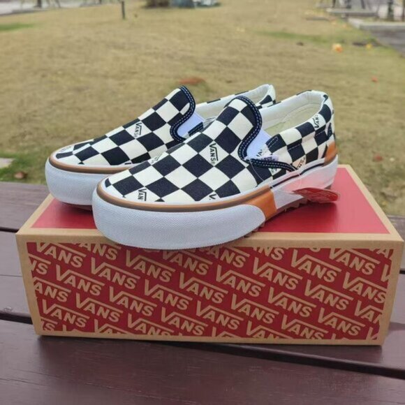 VANS Era Stacked Checkerboard Slip On Canvas Shoes - Picture 1 of 7